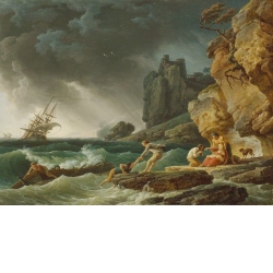 Stormy Sea with Shipwrecked
