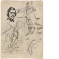 Porträt Eugène Delacroix und verschiedene Studien