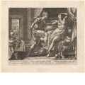 Sextus Tarquinius überwältigt Lucretia