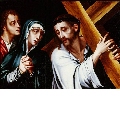 Der kreuztragende Christus mit Maria und Johannes